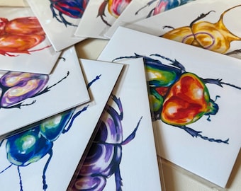 Pride Flag Beetles Print - Bug Art - LGBTQ Art