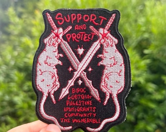 Support and Protect Iron on Patch - Embroidered Patch