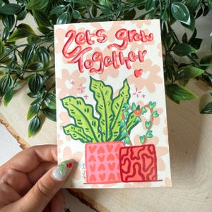Tarjeta de felicitación "Crezcamos juntos" - Tarjeta bonita