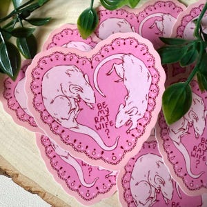 Sticker vinyle Soyez ma femme rat - Sticker mignon - Sticker animal - Sticker fantasmagorique - Sticker bouteille d'eau - Rat