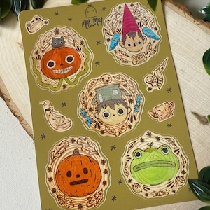 Holz verbrannt Stickerbogen - Pflanzen Tiere Insekten Stickerbogen - otgw - Frosch Stickerbogen