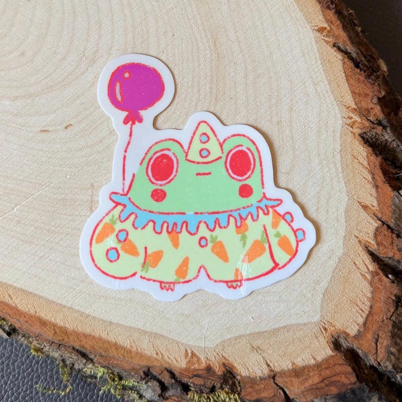 Party Clown Frog Vinyl Sticker: Waterproof Laptop Decal - Etsy