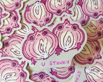 U Stinky Fronion Frog onion Vinyl Sticker: Waterproof Laptop Decal