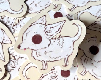 Chihuahua Puppy Sticker - cute sticker - vinyl waterproof sticker - winter sticker - dog sticker