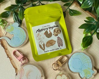 Mystery Animal Acrylic Keychain: Double-Sided Skeleton Design