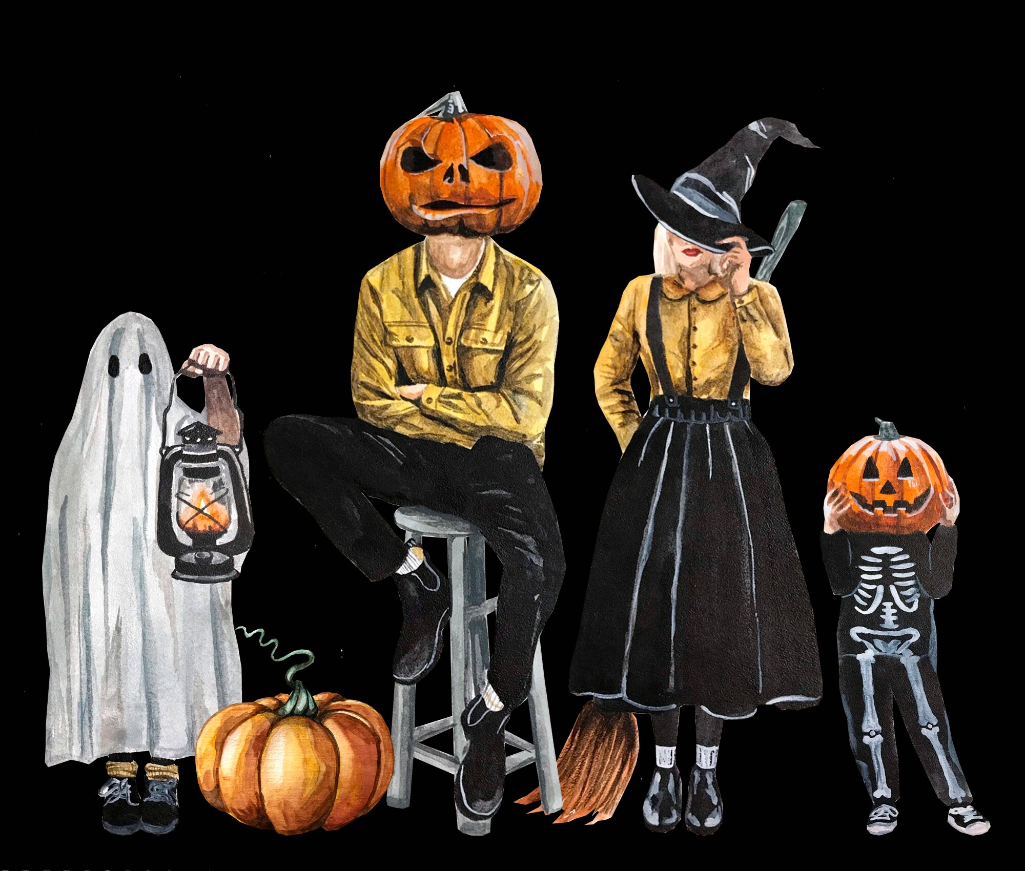 Halloween Clipart Family Clipart Family Halloween Clipart | Etsy