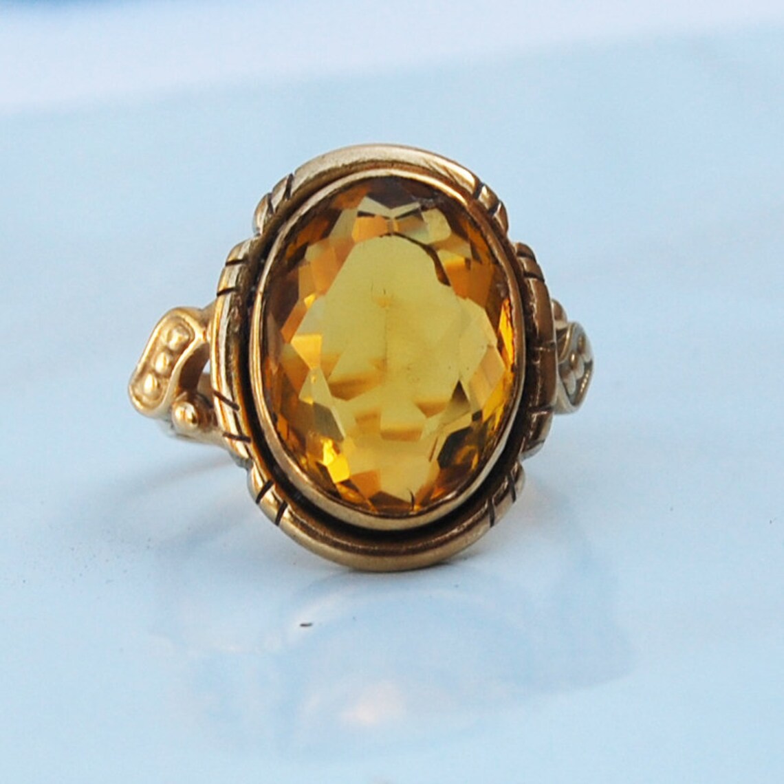 Oval Cut Mandarin Citrine Quartz Gemstone 925 Sterling Silver Etsy