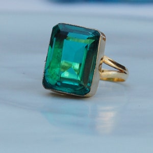 Cushion Cut Russian Dioptase Quartz Gemstone 925 Sterling Silver ring, Cushion Green Quartz Gold Rose Gold Fill Ring, Birthstone Ring