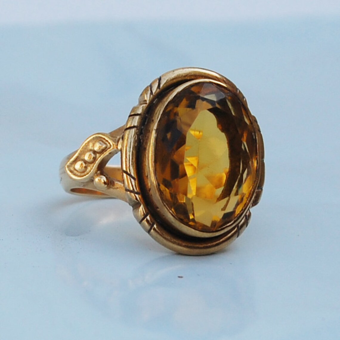 Oval Cut Mandarin Citrine Quartz Gemstone 925 Sterling Silver Etsy