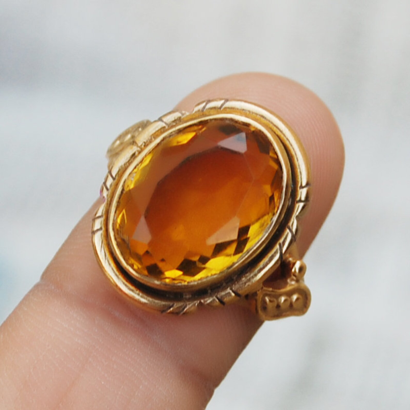 Oval Cut Mandarin Citrine Quartz Gemstone 925 Sterling Silver Etsy