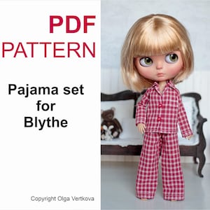 Pattern PDF Pajama set for Neo Blythe, Azone S, Obitsu 24 22, Licca