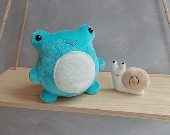 Frog and snail 2 in 1 Pdf pattern Fluffy frog sewing tutorial stuffed animal pattern easy pattern plushie pattern