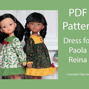 Sewing pattern PDF Dress for Paola Reina Antonio Juan Munecas Berjuan Dianna Effner dolls