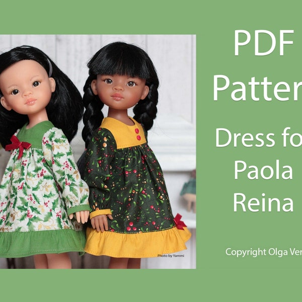Sewing pattern PDF Dress for Paola Reina Antonio Juan Munecas Berjuan Dianna Effner dolls