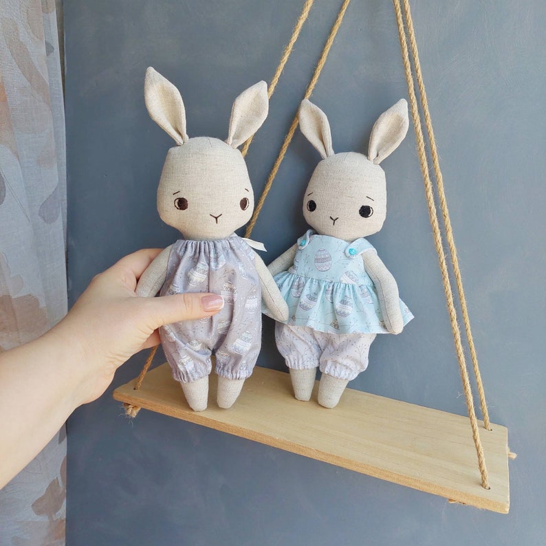 Cute stuffed bunny pattern with clothes pdf pattern and tutorial, rabbit pattern, easter bunny, stuffed animal pattern, easy pattern image 6