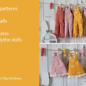 Patterns PDF jumpsuit overall and sundress for dolls blythe, Azone, obitsu 24