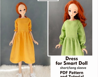 Smart Doll-jurkpatroon PDF, losse jurk voor Smartdoll en voor soortgelijke 1/3 poppen