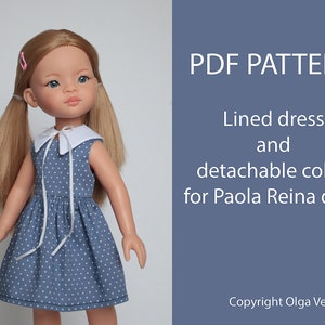 Patterns PDF Lined dress and detachable collar for Paola Reina