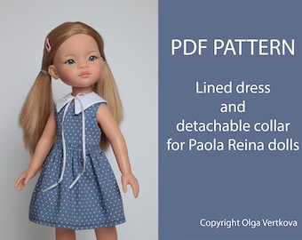 Patterns PDF Lined dress and detachable collar for Paola Reina