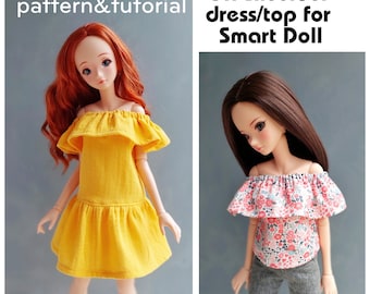 Smart Doll Off Shoulder Dress & Top Pattern: 1/3 Scale (PDF)