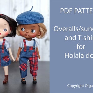 PDF Pattern SEToveralls, sundress, T-shirtfor HolalaMonstmzzm doll + video tutorial