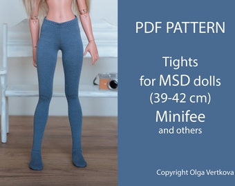 Minifeeのタイツパターン。 Minifee BJD MSD 人形 14-16 インチ用 PDF タイツ