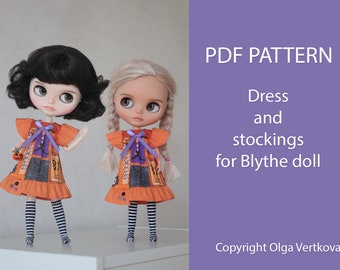 PDF Anleitung Kleid und Strümpfe mit Puffärmeln für Blythe Puppe