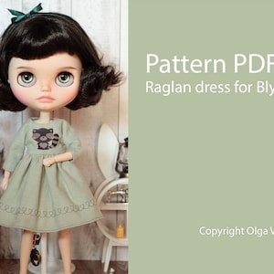 Blythe Doll Raglan Dress Pattern: PDF Sewing Tutorial