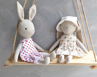 Simpatico coniglietto di peluche con vestiti 2 in 1 modello pdf e tutorial, modello di coniglio, giocattolo ecologico, modello di animale di peluche, bambola di pezza pdf, modello facile