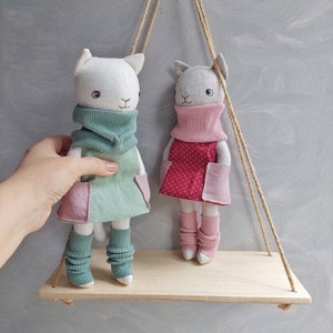 Patron de couture chat, poupée chat en peluche de 30 cm (12 po.) avec vêtements, tutoriel pdf, modèle de chaton, jouet écologique, modèle d'animal en peluche, poupée de chiffon, modèle facile