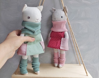 Cat sewing pattern, 12" stuffed cat doll with clothes, pdf tutorial, kitty pattern, eco toy, stuffed animal pattern, rag doll, easy pattern