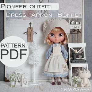 Mönster PDF Pioneer klänningsoutfit för Neo Blythe, TBL, Licca docka, Azone S, Obitsu 22/24