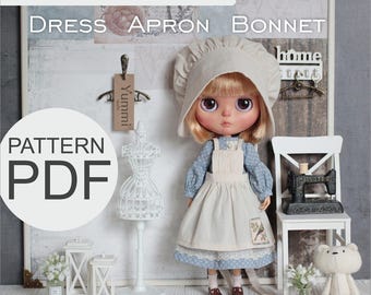 Patterns PDF Pioneer dress outfit for Neo Blythe, TBL, Licca doll, Azone S, Obitsu 22/24