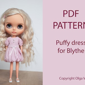 Patterns PDF Puffy dress forNeo Blythe, Licca doll, Azone S
