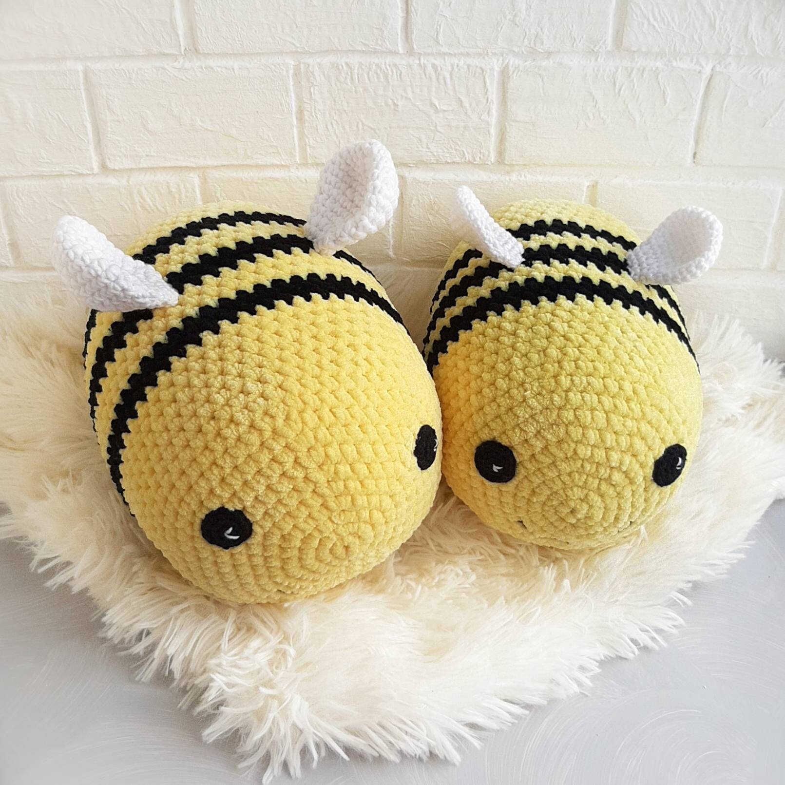 Crochet Bee Big Plush Bee Bumblebee Stuffed Animal Bee Pillow Etsy