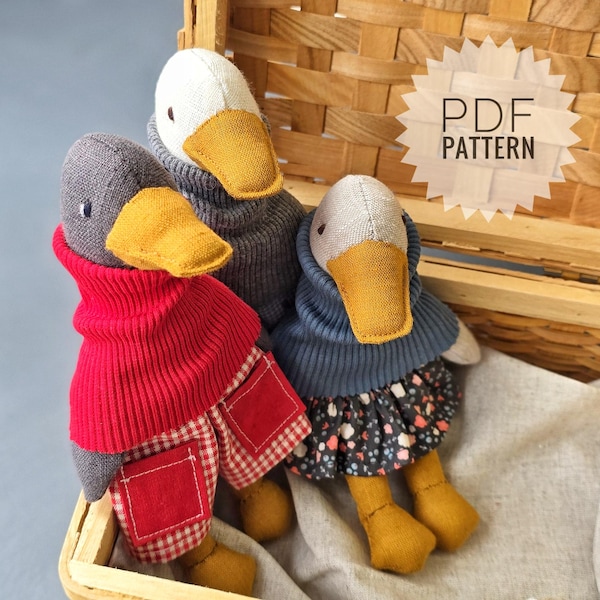 Small goose pattern: clothes pattern, stuffed toy (pattern PDF)