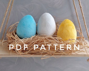 Easter eggs 2 sizes pdf pattern DIY decor sewing pdf tutorial cute stuffed plushie pattern easy pattern easter home decor peeps decorating