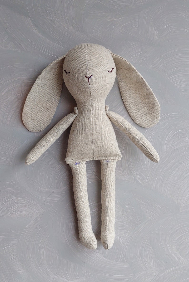 2 in 1 stuffed bunny with clothes pdf pattern and tutorial, rabbit pattern, eco toy, stuffed animal pattern, rag doll pdf, easy pattern image 6