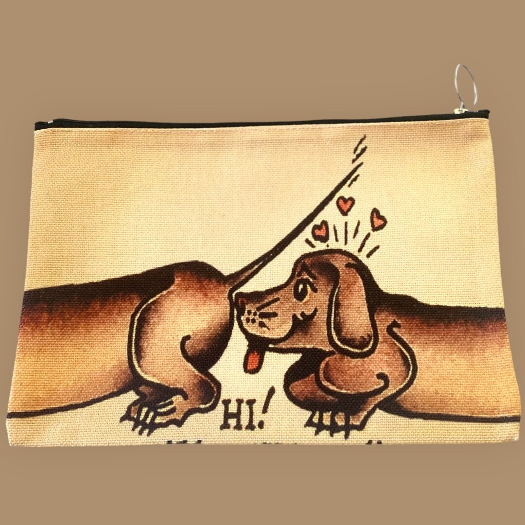 Sailor Jerry Dog Butt Sniffer Tattoo Art Cosmetic Zipper Tote Etsy