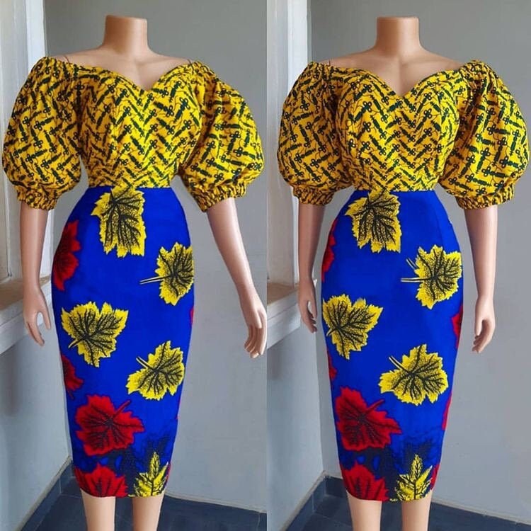 short ankara pencil gown