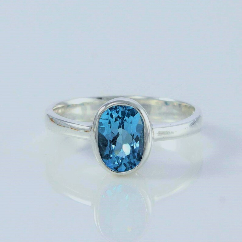 Unique Gift Ring Gift For Her Handmade Ring, Stunning Sterling Silver LONDON BLUE TOPAZ Ring Silver Ring Gemstone Ring Designer Ring