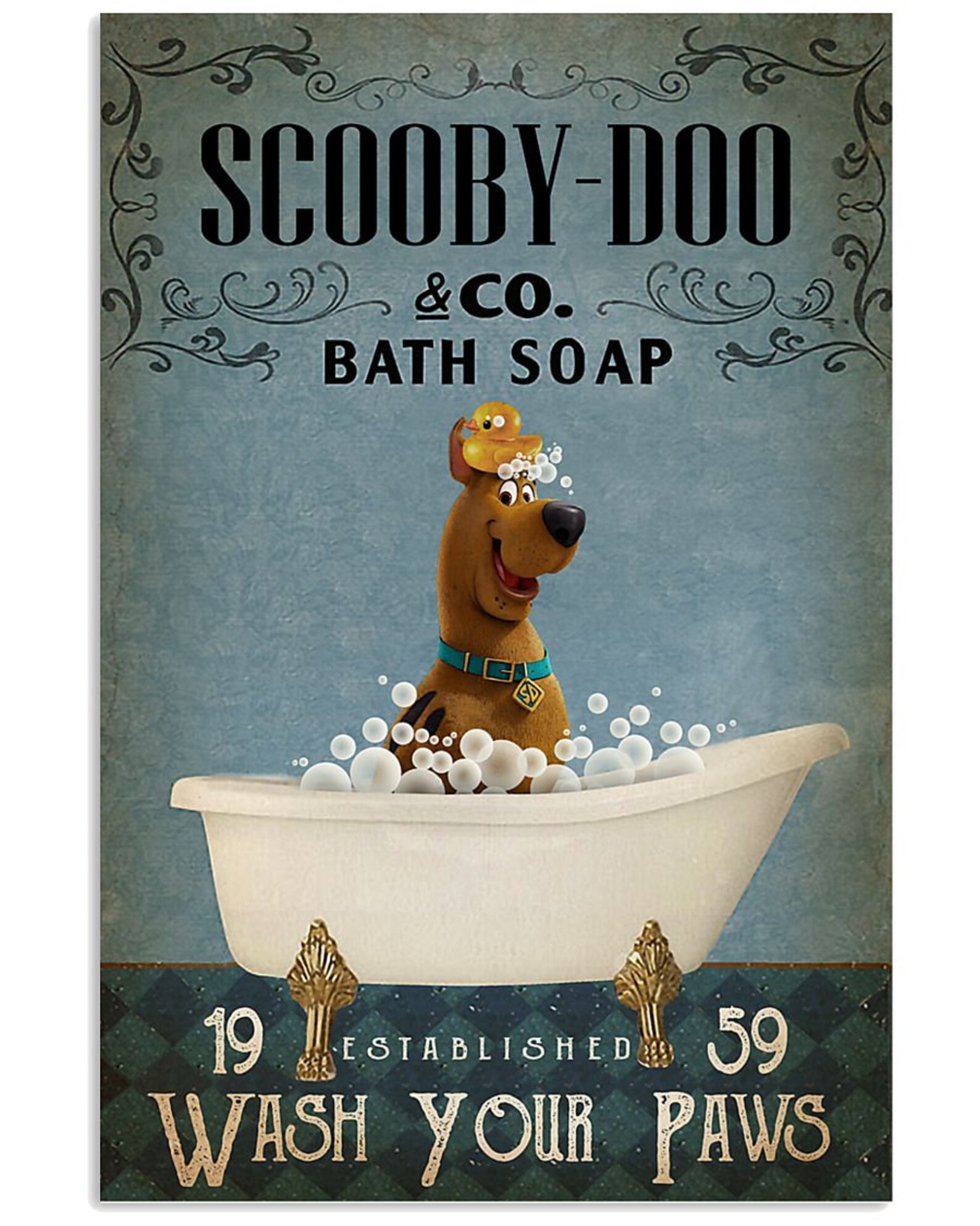 Scooby Doo and Co Bath Soap Wash Your Paws Poster Etsy