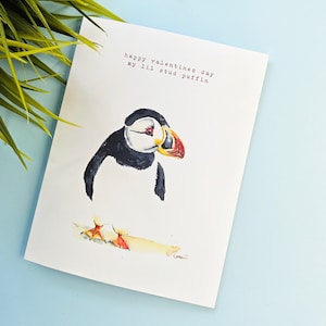 Stud Puffin - Kartka Walentynkowa | Zabawna Kartka Walentynkowa, Słodkie Kartki, Kartki Akwarelowe, Kartki Z Pozdrowieniami, Kartki Akwarelowe