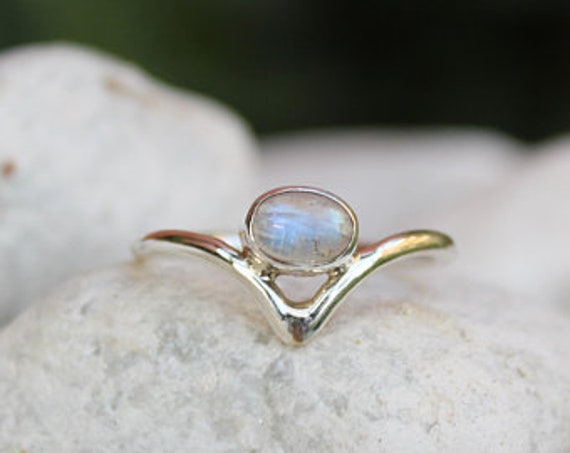 Moon stone march birthstone cheap ring