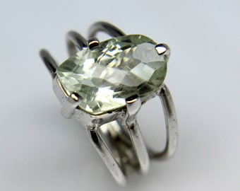 Natural Green Amethyst Ring,925 Sterling Silver Ring,Gemstone Ring,Engagement Ring,Women Ring,Party Wear Ring,Ring For Her
