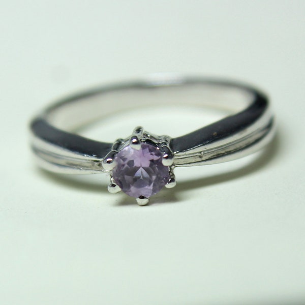 14k Solid Gold/Natural Purple Amethyst Gemstone Ring-Handmade Ring 925 Sterling Silver Ring-Engagement Ring-Statement Ring-Ring For Her.