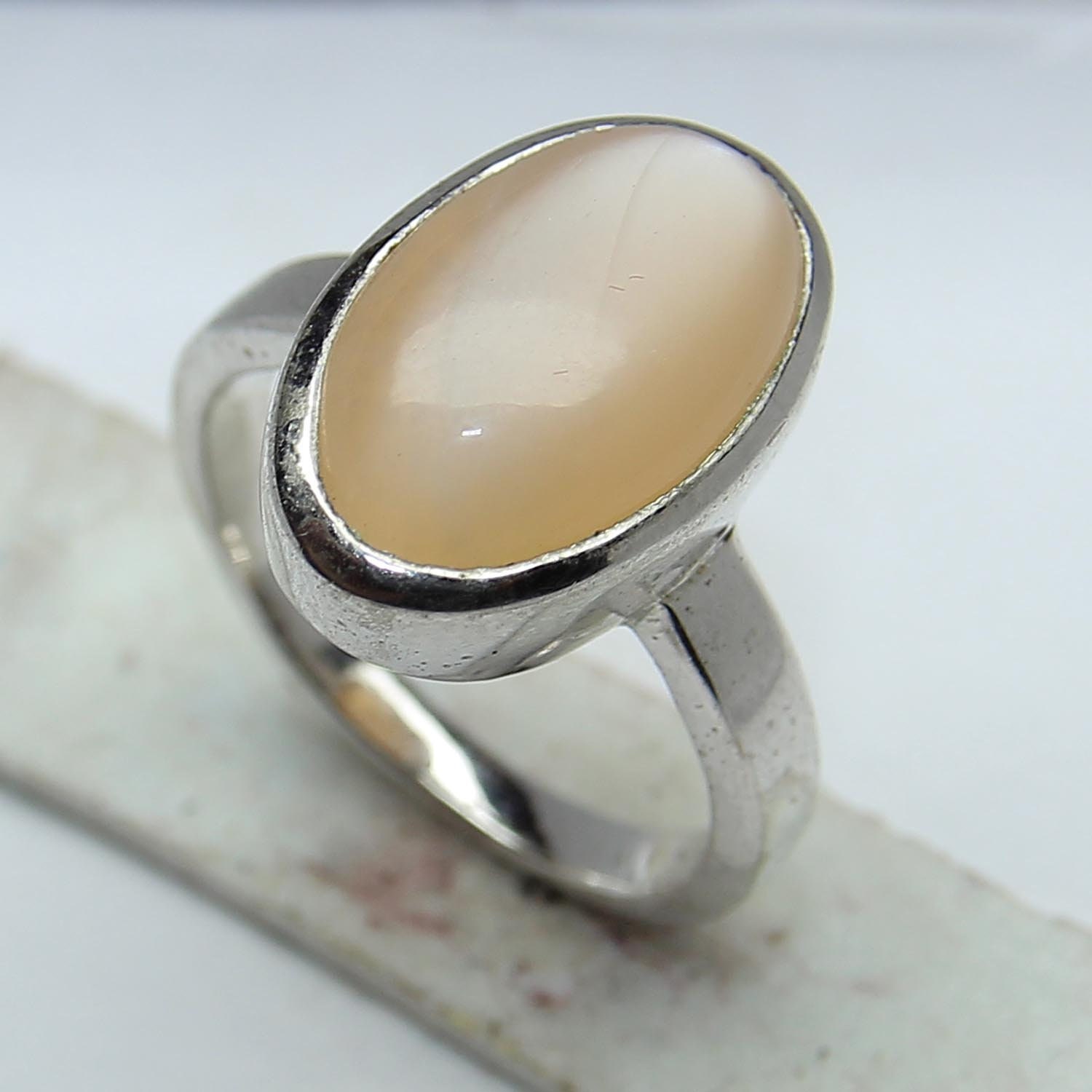 nff☆choco shop ring Sterling Silver Ring-chocolate Chalcedony Ring-10x14 Mm Oval