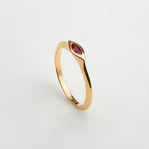 Natural Ruby Ring-Marquise Cut Ruby Ring-Designer Ring-Handmade Ring-Gift For Her-Gold Plated Ruby Ring-July Birthstone Ring-Gift For Her