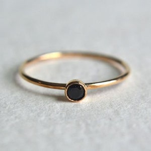 Oro macizo de 14 quilates/plata esterlina 925, hermoso anillo con piedra preciosa de ónix negro, anillo simple único, anillo hecho a mano, anillo llamativo, joyería para ella.