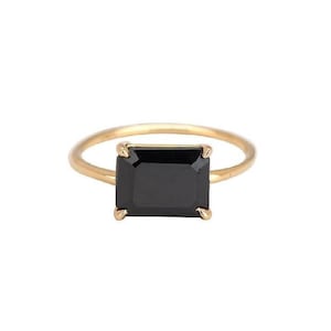 14k Solid Gold/Alternative Black Onyx Ring-Handmade Ring-925 Sterling Silver Ring-Wedding & Engagement Ring-Anniversary Gift For Her